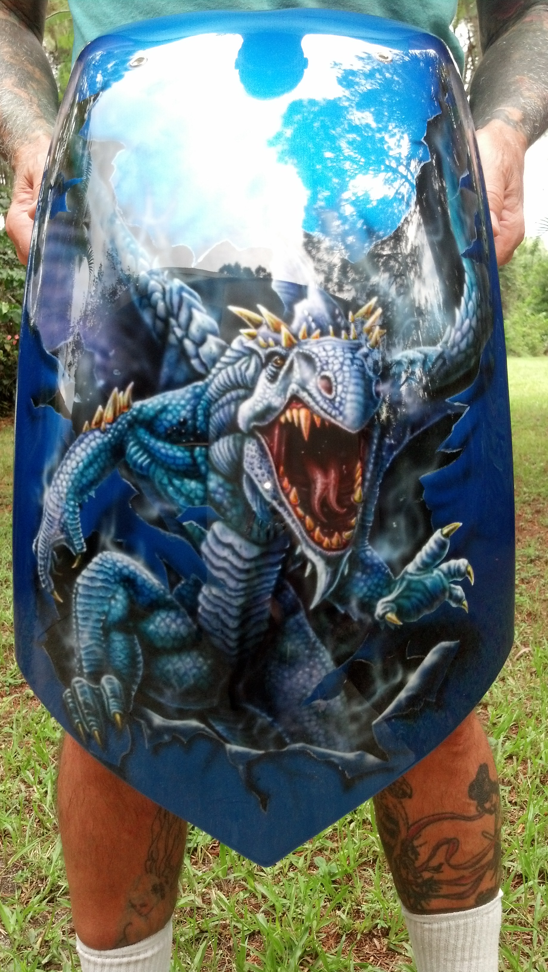 custom painted rear fender dragon